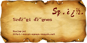 Szögi Ágnes névjegykártya