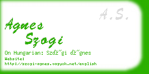 agnes szogi business card